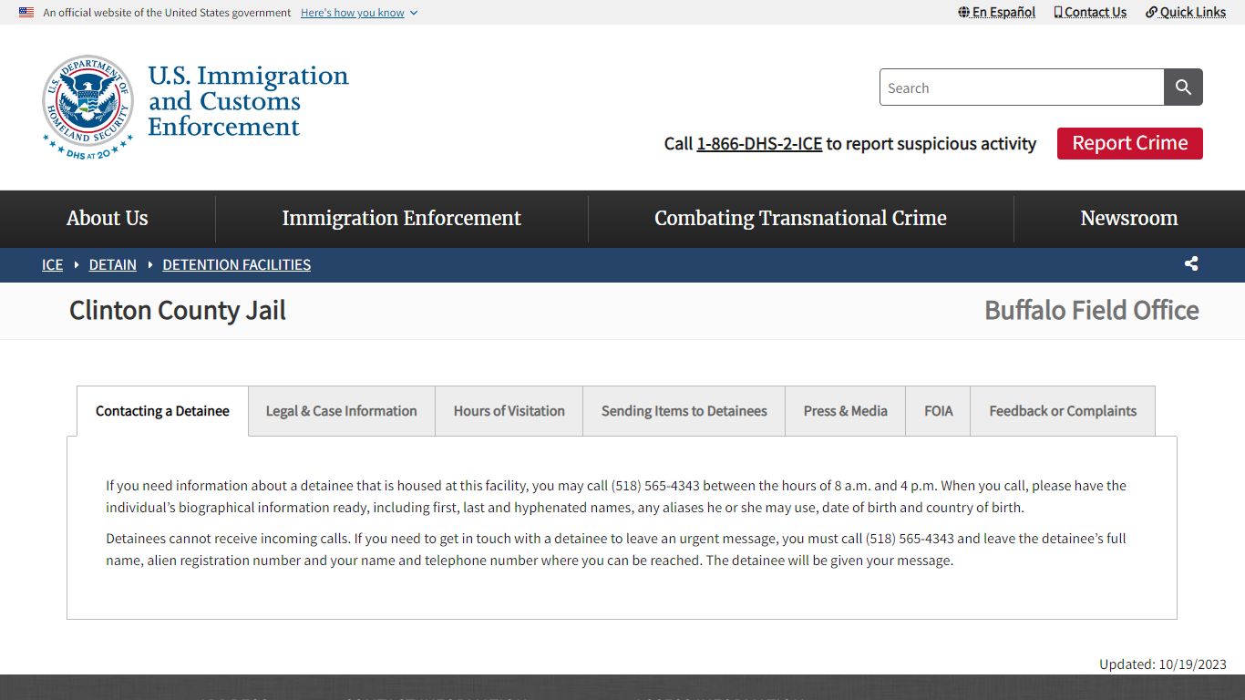 Clinton County Jail | ICE
