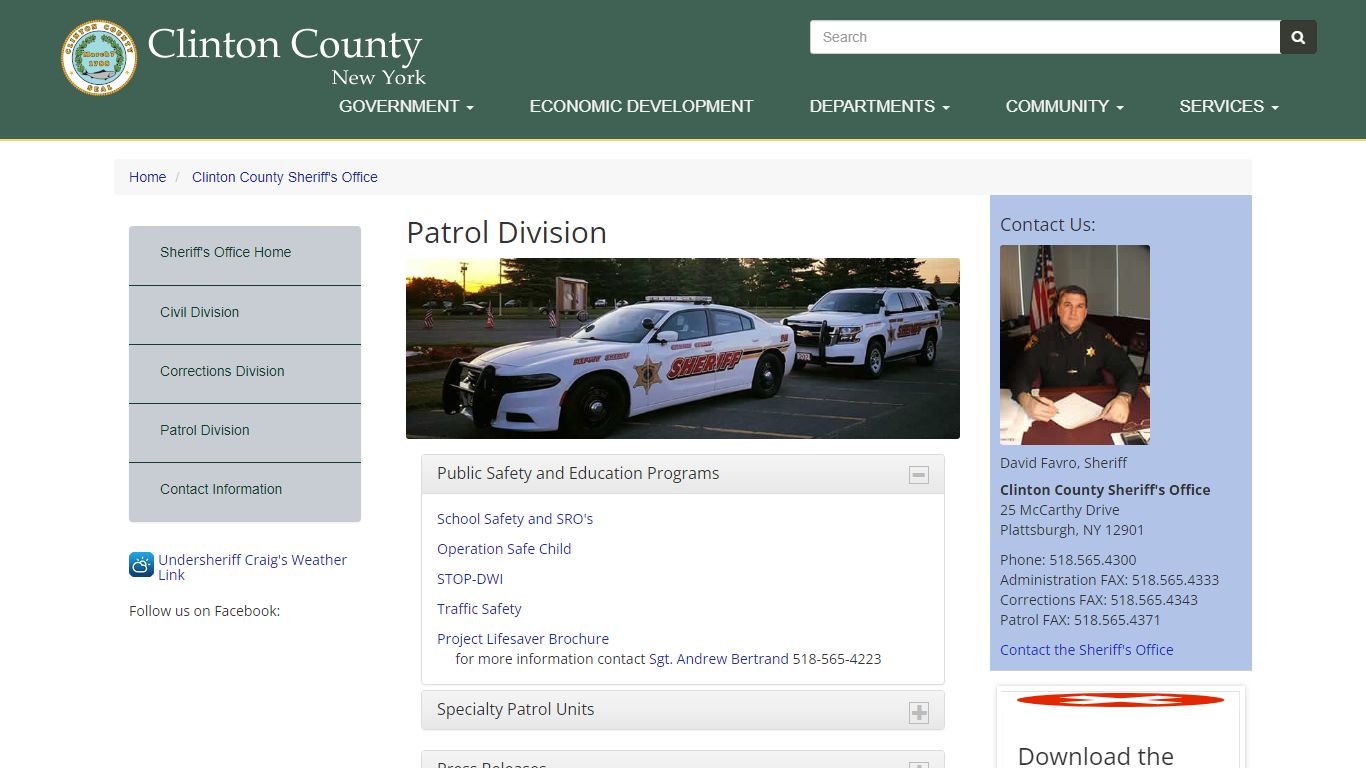 Patrol Division | Clinton County New York